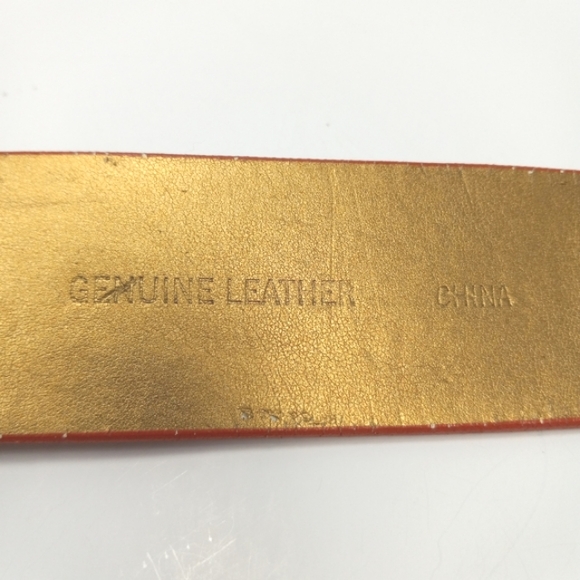 VIA SPIGA Burnt Orange Leather Belt Double Strap Gold Metal Buckles & St… - Picture 3 of 16